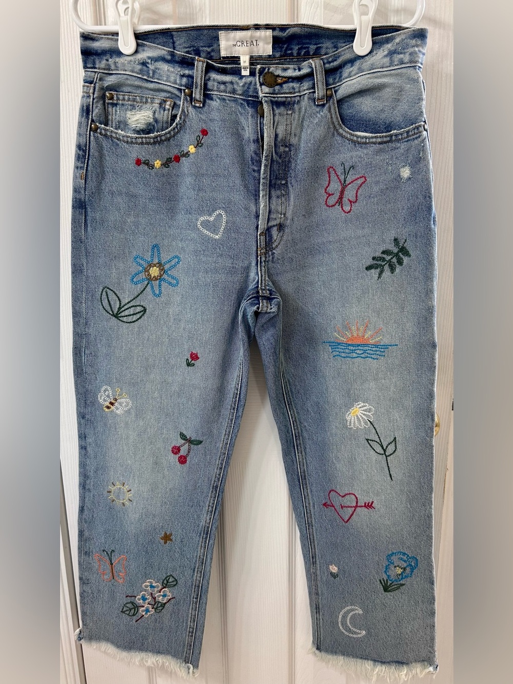 The Embroidered Wayne Jean in Kentucky Wash by The GREAT. size 27